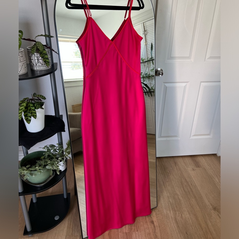 Gianni Bini Size 10 Dress Pink w Red Trim